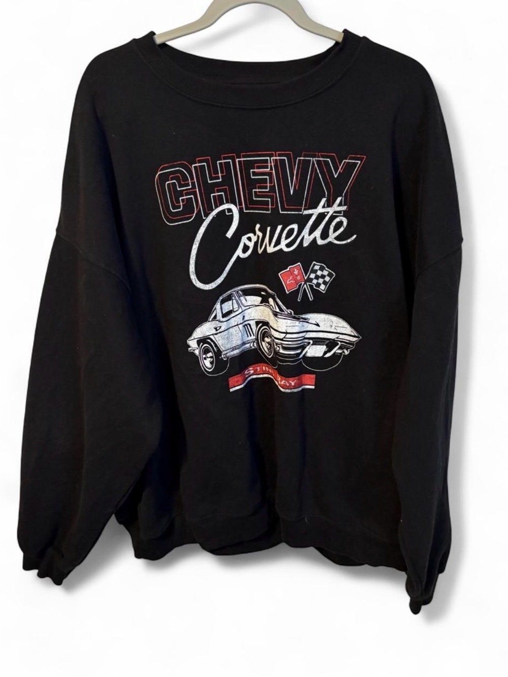 Black Chevy Corvette Graphic Sweatshirt